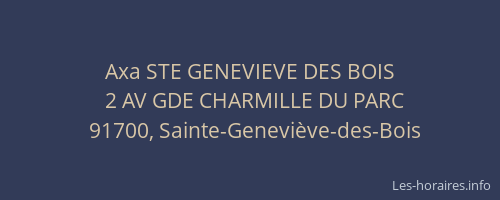 Axa STE GENEVIEVE DES BOIS