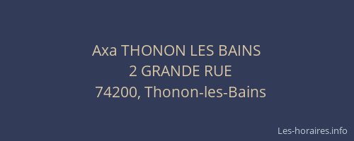 Axa THONON LES BAINS