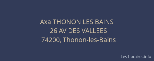 Axa THONON LES BAINS