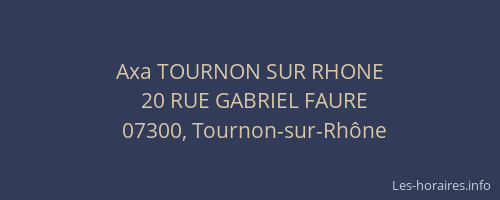 Axa TOURNON SUR RHONE