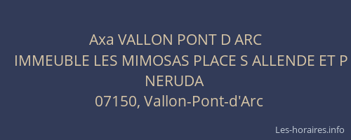 Axa VALLON PONT D ARC