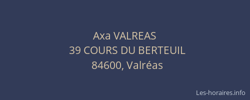 Axa VALREAS