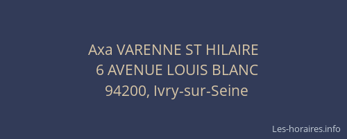 Axa VARENNE ST HILAIRE