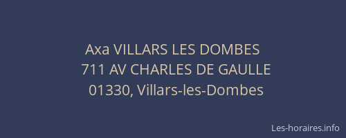 Axa VILLARS LES DOMBES