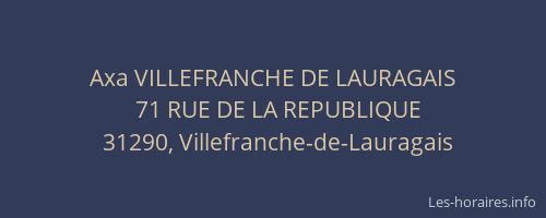 Axa VILLEFRANCHE DE LAURAGAIS