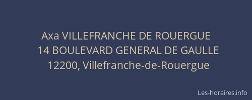 Axa VILLEFRANCHE DE ROUERGUE