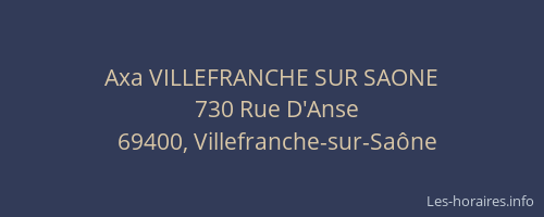Axa VILLEFRANCHE SUR SAONE