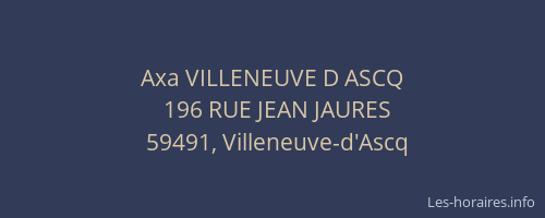 Axa VILLENEUVE D ASCQ