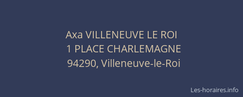 Axa VILLENEUVE LE ROI