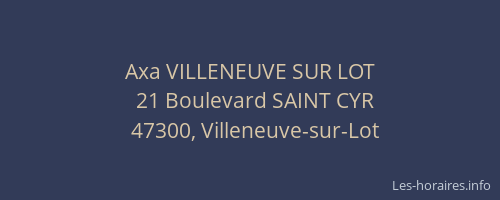 Axa VILLENEUVE SUR LOT
