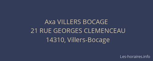 Axa VILLERS BOCAGE