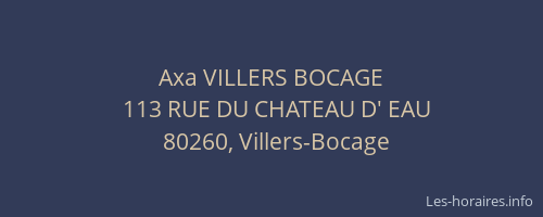 Axa VILLERS BOCAGE