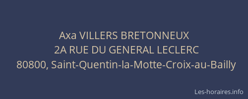 Axa VILLERS BRETONNEUX