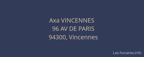 Axa VINCENNES
