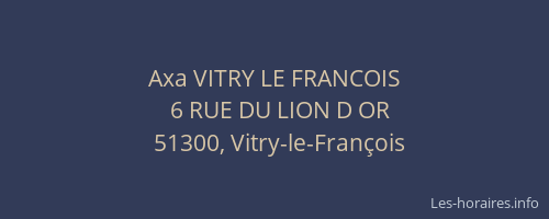 Axa VITRY LE FRANCOIS