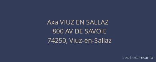 Axa VIUZ EN SALLAZ