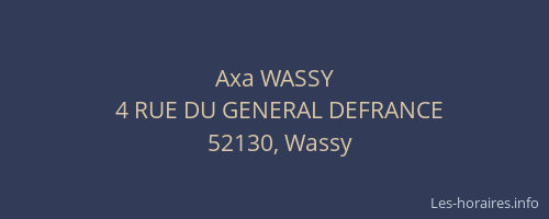 Axa WASSY