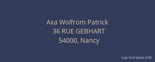 Axa Wolfrom Patrick