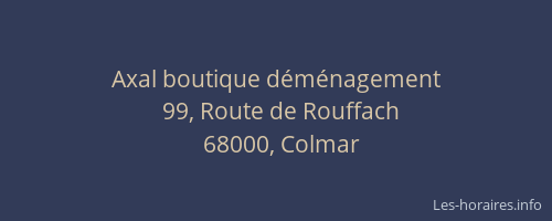 Axal boutique déménagement