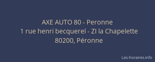 AXE AUTO 80 - Peronne