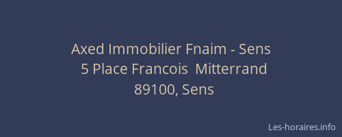 Axed Immobilier Fnaim - Sens