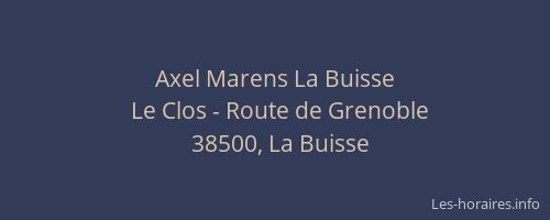 Axel Marens La Buisse