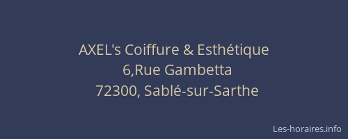 AXEL's Coiffure & Esth&eacute;tique