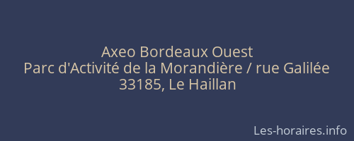 Axeo Bordeaux Ouest