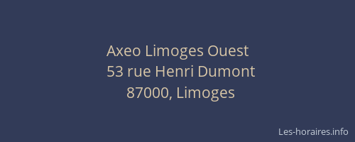 Axeo Limoges Ouest