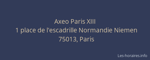 Axeo Paris XIII