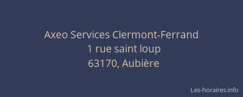 Axeo Services Clermont-Ferrand