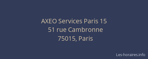 AXEO Services Paris 15