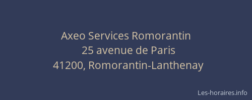 Axeo Services Romorantin