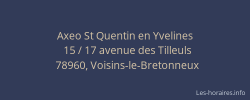 Axeo St Quentin en Yvelines