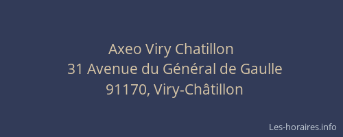 Axeo Viry Chatillon