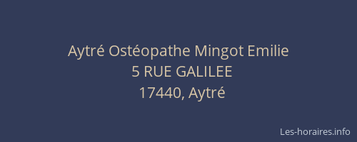 Aytr&eacute; Ost&eacute;opathe Mingot Emilie