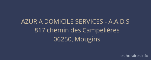 AZUR A DOMICILE SERVICES - A.A.D.S