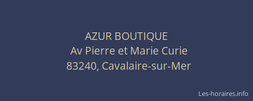 AZUR BOUTIQUE