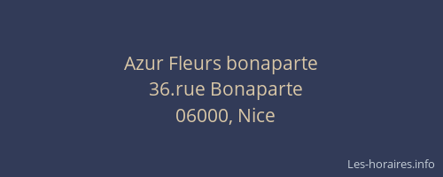 Azur Fleurs bonaparte