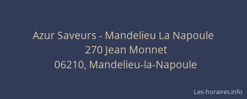 Azur Saveurs - Mandelieu La Napoule