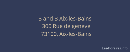 B and B Aix-les-Bains