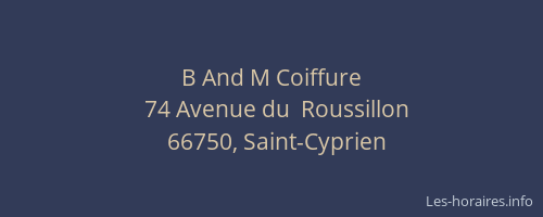B And M Coiffure
