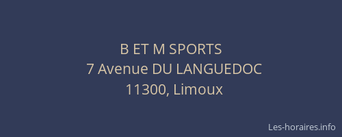 B ET M SPORTS