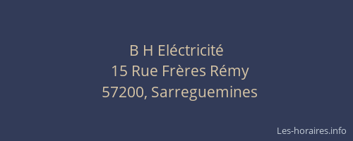 B H El&eacute;ctricit&eacute;