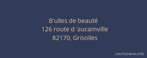 B'ulles de beaut&eacute;