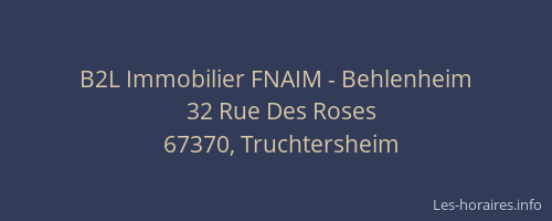 B2L Immobilier FNAIM - Behlenheim