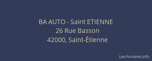BA AUTO - Saint ETIENNE