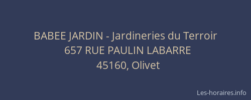 BABEE JARDIN - Jardineries du Terroir