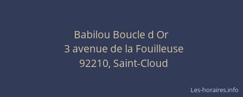 Babilou Boucle d Or