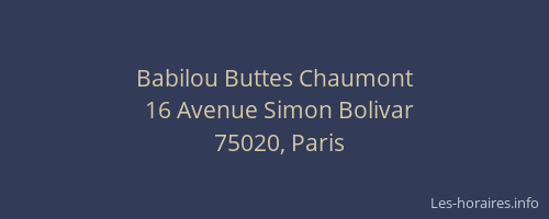 Babilou Buttes Chaumont